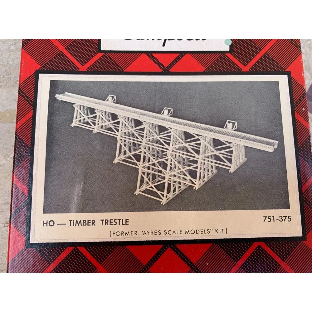 Vintage Campbell HO Timber Trestle Bridge Kit #751-375 Craftsman Wood NOS